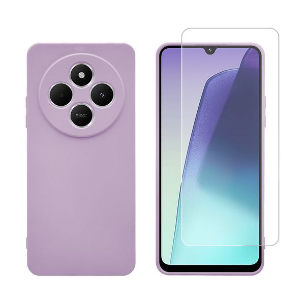 Redshield Xiaomi Redmi 14C 4G/Poco C75 Silicone Case & Glass Purple Σετ - Θήκη Κινητου & Προστατευτικό Οθόνης