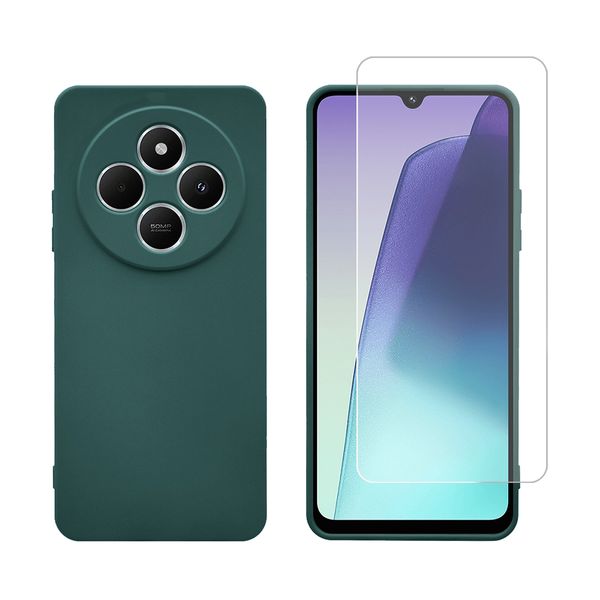 Redshield Xiaomi Redmi 14C 4G/Poco C75 Silicone Case & Glass Green Σετ - Θήκη Κινητου & Προστατευτικό Οθόνης