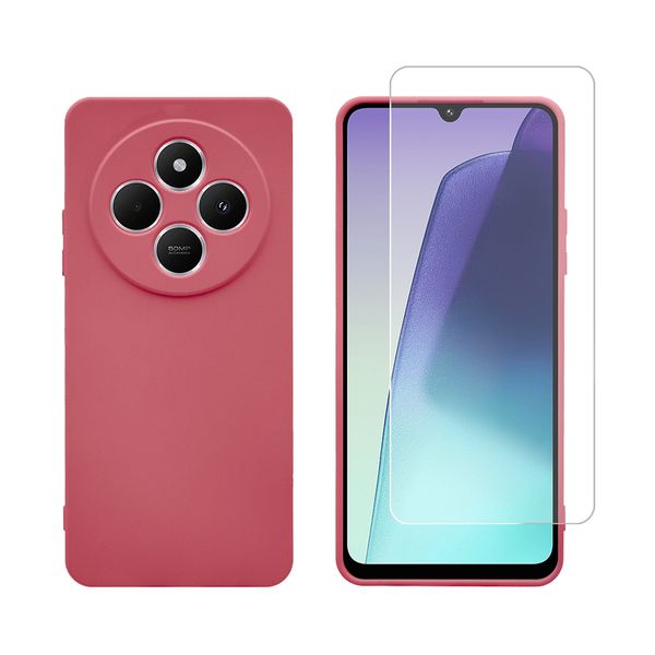 Redshield Xiaomi Redmi 14C 4G/Poco C75 Silicone Case & Glass Red Σετ - Θήκη Κινητου & Προστατευτικό Οθόνης