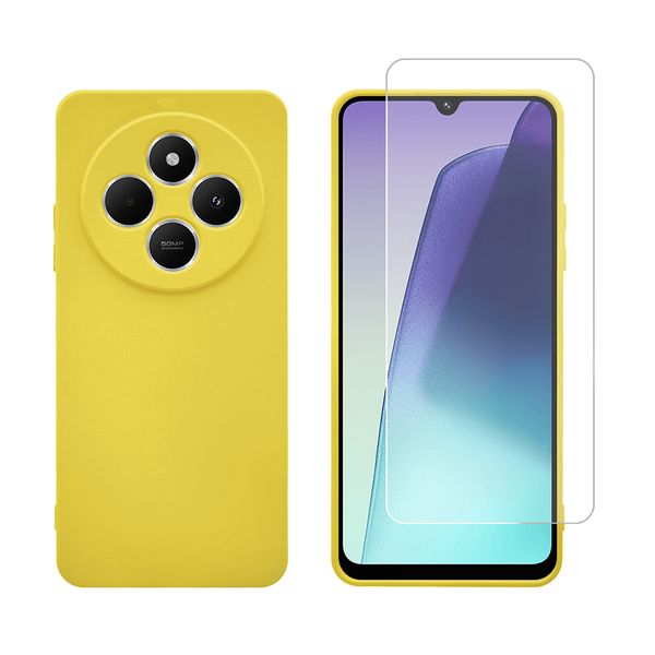 Redshield Xiaomi Redmi 14C 4G/Poco C75 Silicone Case & Glass Yellow Σετ - Θήκη Κινητου & Προστατευτικό Οθόνης