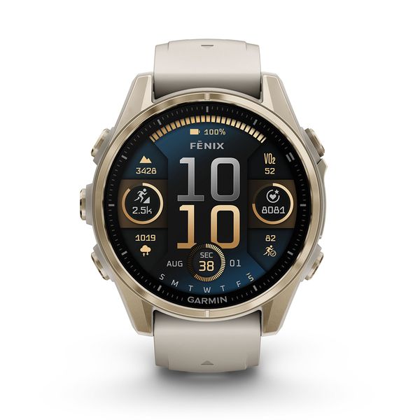 Garmin fēnix 8 43mm Sapphire Soft Gold with Fog Gray and Dark Sandstone SmartWatch