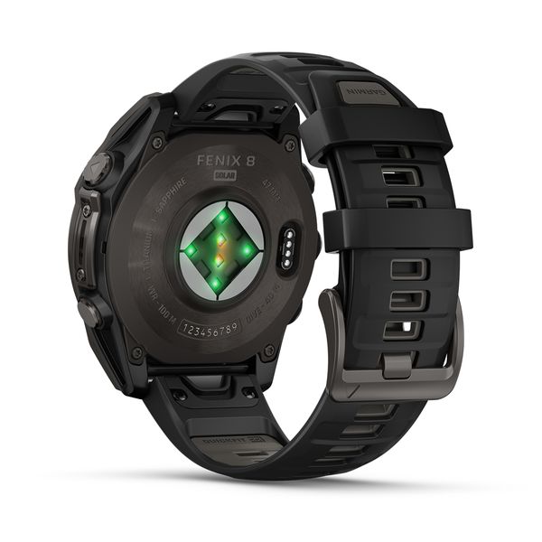 Garmin fēnix 8 Solar 47mm Sapphire Titanium Carbon Gray with Black and Pebble Gray SmartWatch