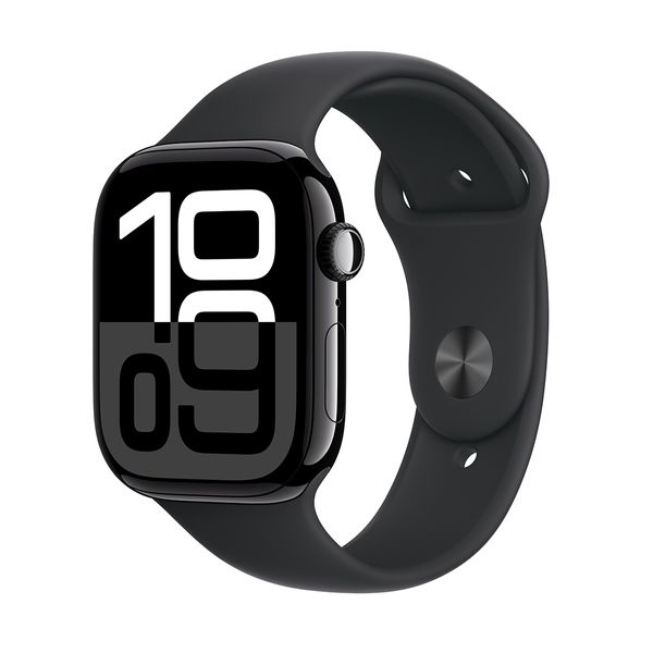 Apple Watch Series 10 GPS 42mm Jet Black Aluminium Case with Black Sport Band - S/M SmartWatch