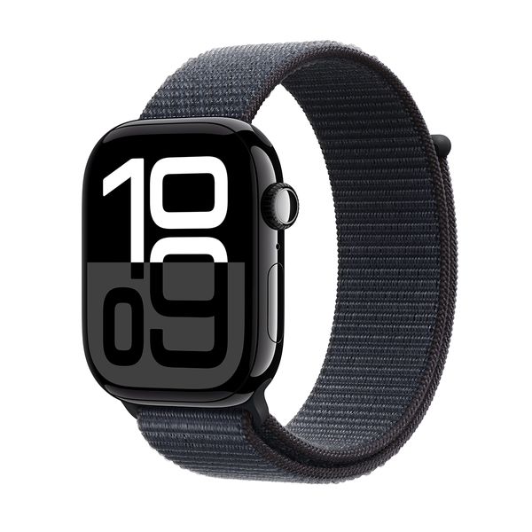 Apple Watch Series 10 GPS 42mm Jet Black Aluminium Case with Ink Sport Loop SmartWatch