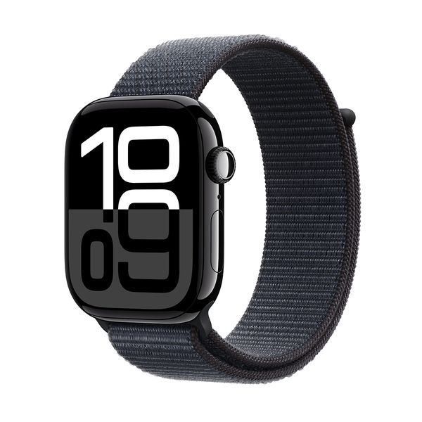 Apple Watch Series 10 GPS 46mm Jet Black Aluminium Case with Ink Sport Loop SmartWatch