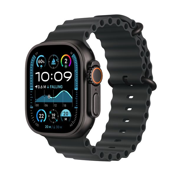 Apple Watch Ultra 2 GPS + Cellular 49mm Black Titanium Case with Black Ocean Band SmartWatch