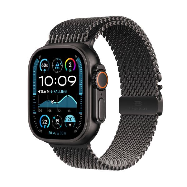 Apple Watch Ultra 2 GPS + Cellular 49mm Black Titanium Case with Black Titanium Milanese Loop - L SmartWatch