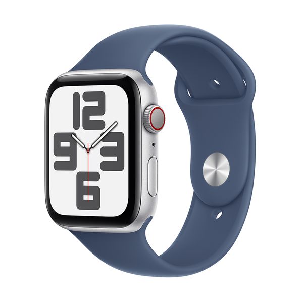 Apple Watch SE GPS + Cellular 40mm Silver Aluminium Case with Denim Sport Band - S/M SmartWatch