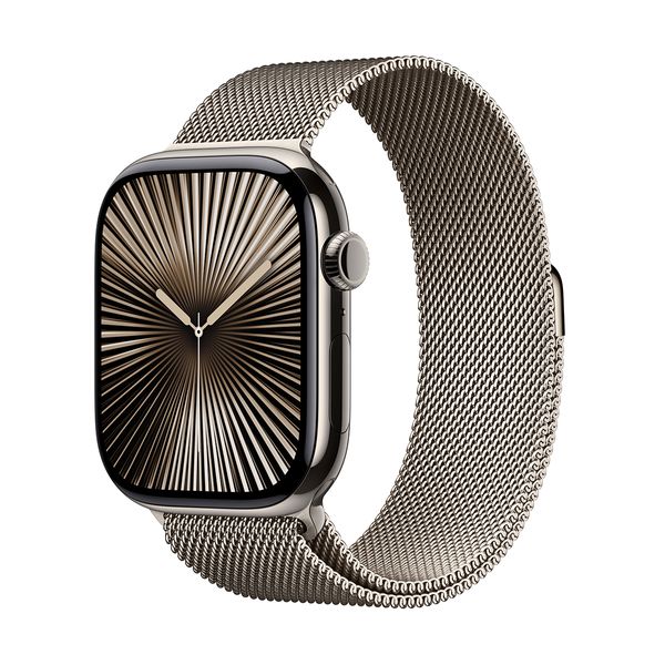 Apple Watch Series 10 GPS + Cellular 46mm Natural Titanium Case with Natural Milanese Loop - M/L SmartWatch