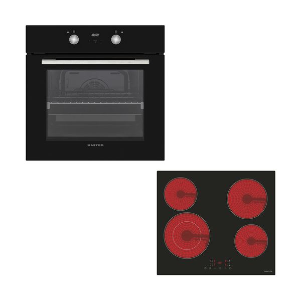 United UBO-68658TPB Black & UBH-60464 Set Εντοιχισμού