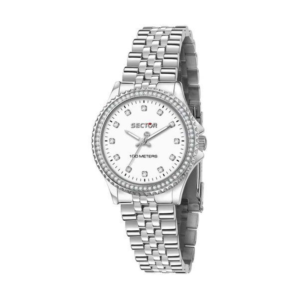 Sector 230 Crystals Silver Metallic Bracelet Ρολόι Χειρός