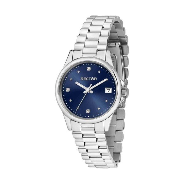 Sector 230 Crystals Silver Stainless Steel Bracelet Ρολόι Χειρός