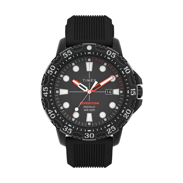 Timex Expedition Gallatin Black Silicone Strap Ρολόι Χειρός