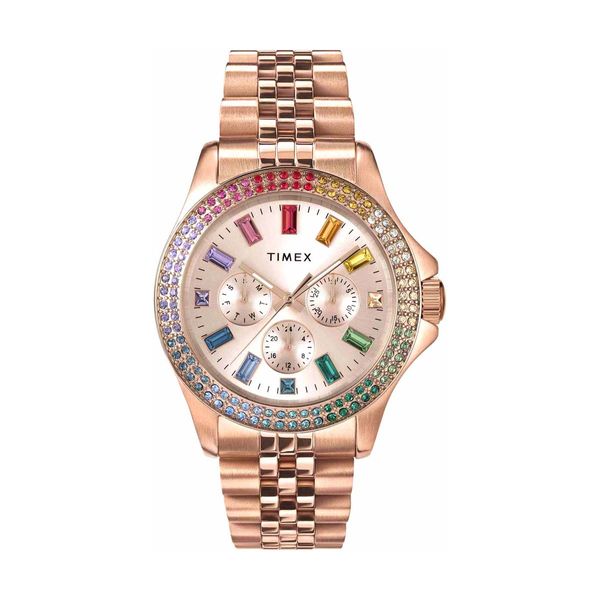Timex Kaia Crystals Rose Gold Stainless Steel Bracelet Ρολόι Χειρός