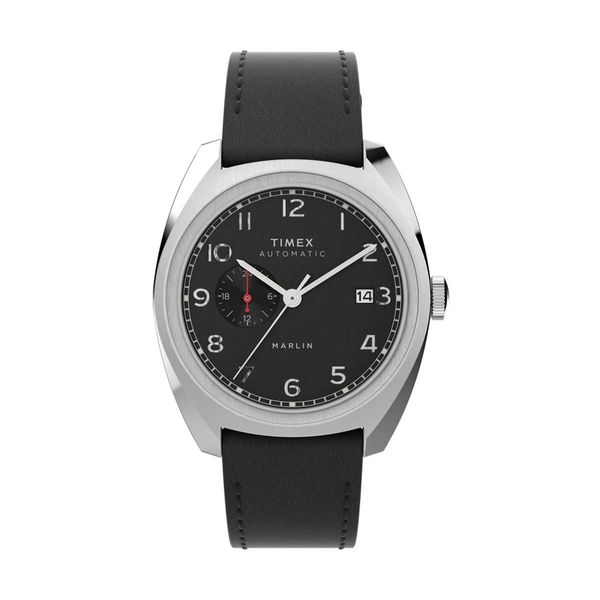 Timex Marlin Automatic Black Leather Strap Ρολόι Χειρός