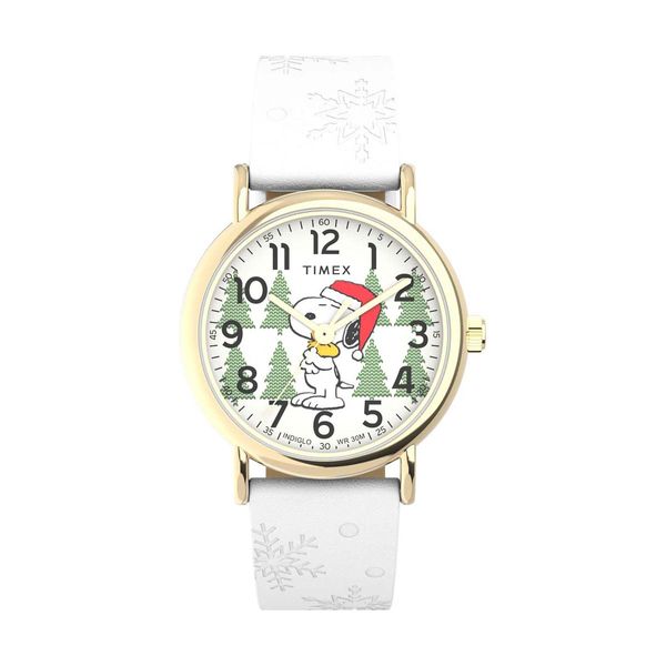 Timex Peanuts x Weekender White Leather Strap Ρολόι Χειρός