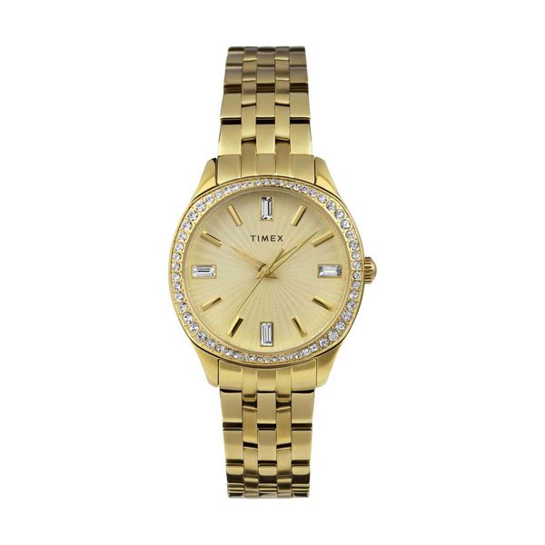 Timex Trend Ariana Crystals Gold Stainless Steel Bracelet Ρολόι Χειρός