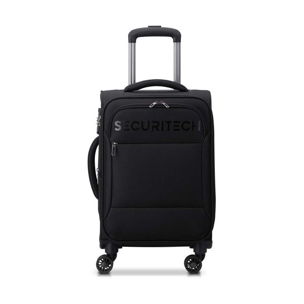 Securitech by Delsey Vanguard 55cm Expandable Black Καμπίνας Βαλίτσα Ταξιδίου