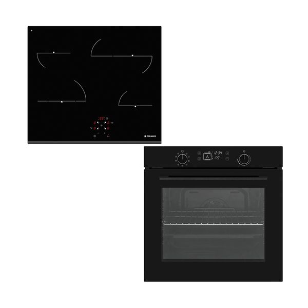 Pyramis PHC61611BFB & PO78082009SBL Black Set Εντοιχισμού