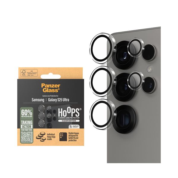 PanzerGlass Samsung Galaxy S25 Ultra Hoops Camera Lens Protector Transparent Προστατευτικό Φακού