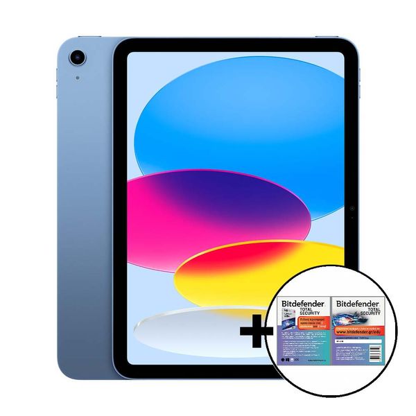 Apple iPad 10.9&quot 10th Gen Wi-Fi 64GB Blue &amp Bitdefender Total Security Tablet