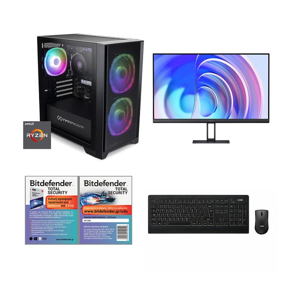 Infinity Gear Core R5 Max Rev.7 &amp A24i 23.8&quot IPS 100Hz &amp Desktop Wireless Black 2 &amp Bitdefender Total Security Desk