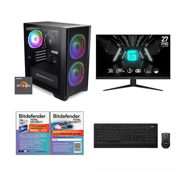 Infinity Gear Core R5 Max Rev.7 &amp G2712F 27&quot Rapid IPS FHD 180Hz &amp Desktop Wireless Black 2 &amp Bitdefender Total Sec