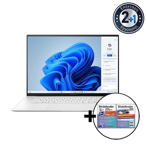 Asus Zenbook S 16 OLED UM5606WA-OLED-RJ225X Ryzen AI 9 HX 370/32GB/2TB &amp Bitdefender Total Security Laptop
