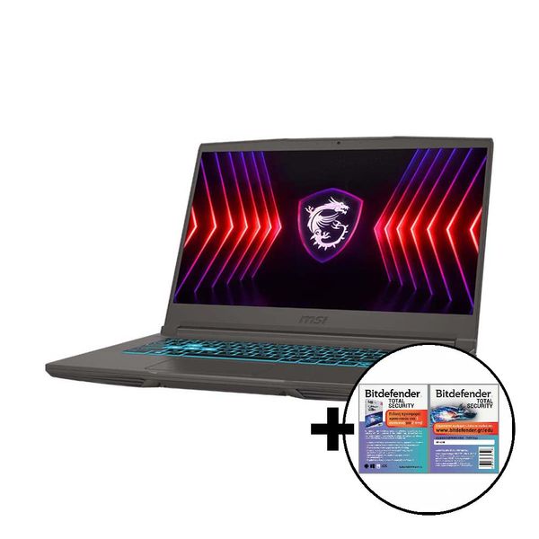 MSI Thin 15 B12UCX-1611GR i5-12450H/16GB/512GB RTX2050 4GB &amp Bitdefender Total Security Laptop