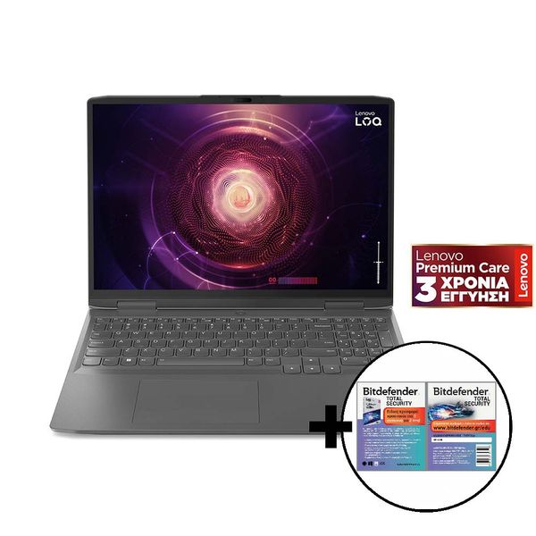 Lenovo LOQ 16APH8 R7-7840HS/16GB/512GB RTX 4050 6GB &amp Bitdefender Total Security Laptop