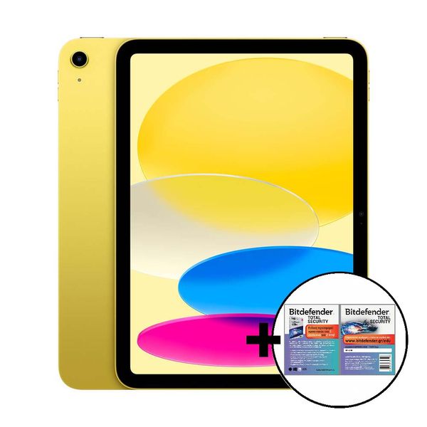 Apple iPad 10.9&quot 10th Gen Wi-Fi 256GB Yellow &amp Bitdefender Total Security Tablet