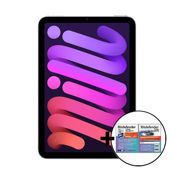 Apple iPad Mini 2024 Cellular 256GB Purple &amp Bitdefender Total Security Tablet