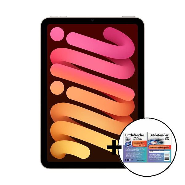 Apple iPad Mini 2024 Cellular 512GB Starlight &amp Bitdefender Total Security Tablet