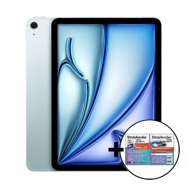 Apple iPad Air 11&quot M2 128GB 5G Blue &amp Bitdefender Total Security Tablet