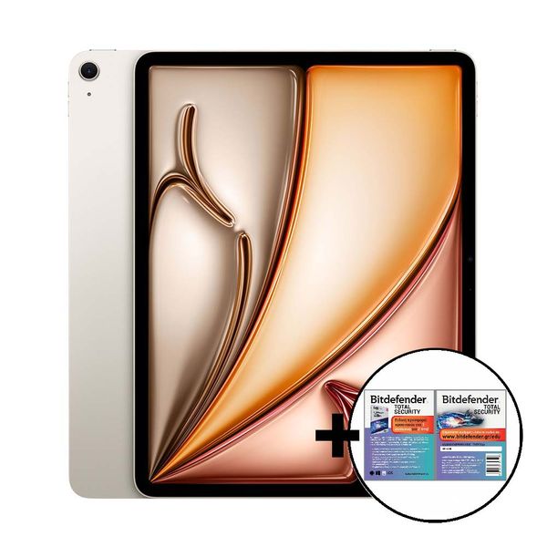 Apple iPad Air 13&quot M2 128GB Wi-Fi Silver &amp Bitdefender Total Security Tablet