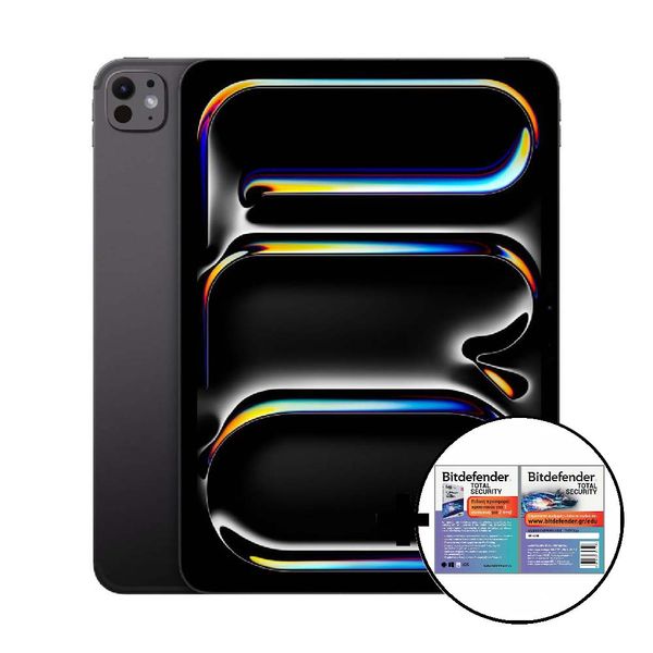 Apple iPad Pro 11&quot M4 Nano Glass 1TB 5G Space Black &amp Bitdefender Total Security Tablet