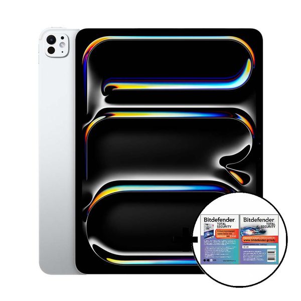 Apple iPad Pro 13&quot M4 Standard Glass 512GB Wi-Fi Silver &amp Bitdefender Total Security Tablet