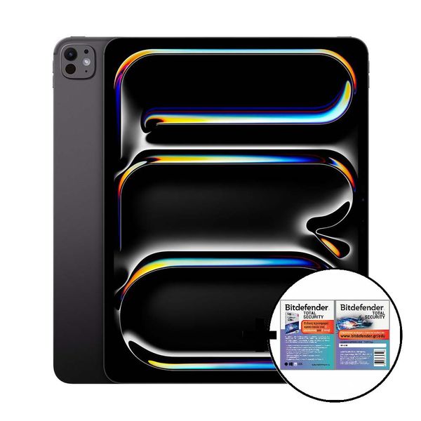 Apple iPad Pro 13&quot M4 Standard Glass 2TB Wi-Fi Space Black &amp Bitdefender Total Security Tablet