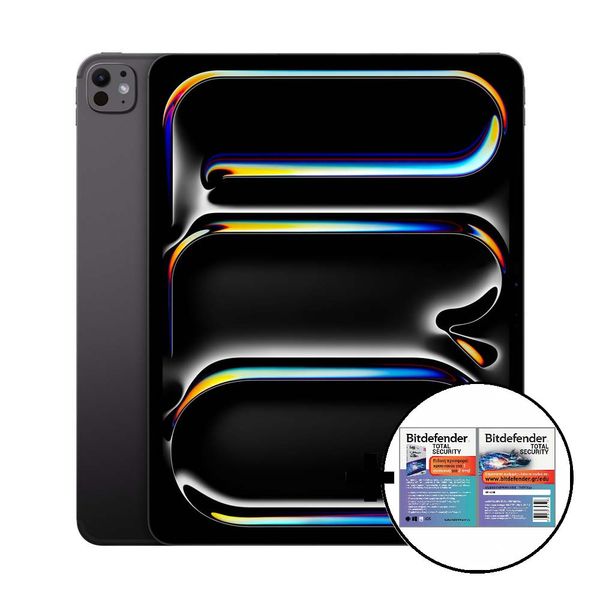 Apple iPad Pro 13&quot M4 Standard Glass 256GB 5G Space Black &amp Bitdefender Total Security Tablet