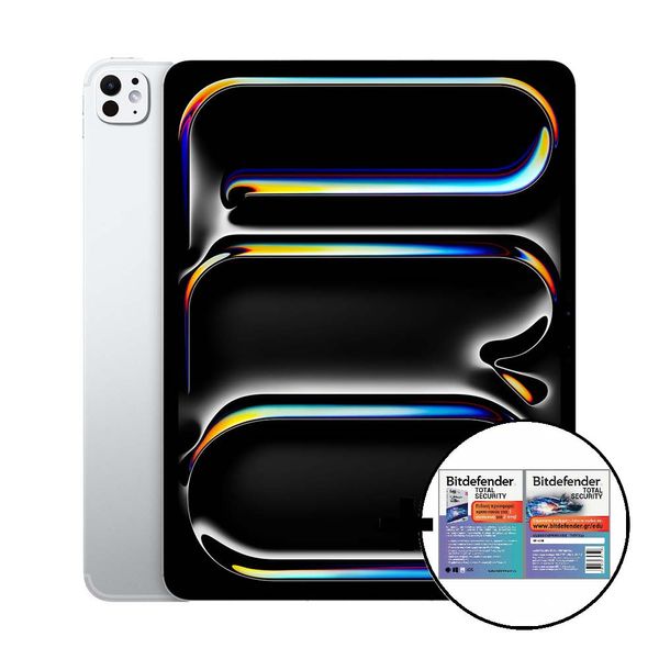 Apple iPad Pro 13&quot M4 Standard Glass 2TB 5G Silver &amp Bitdefender Total Security Tablet
