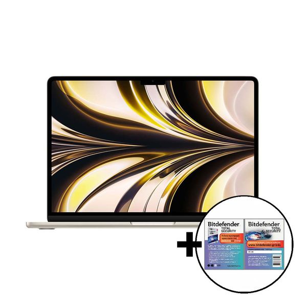 Apple MacBook Air 13 M2 8-Core/8GB/512GB/10-Core GPU Starlight &amp Bitdefender Total Security Laptop