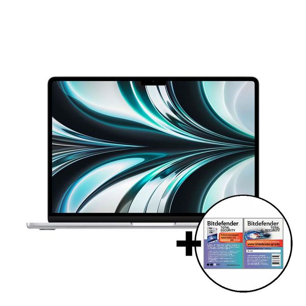 Apple MacBook Air 13 M2 8-Core/8GB/512GB/10-Core GPU Silver &amp Bitdefender Total Security Laptop