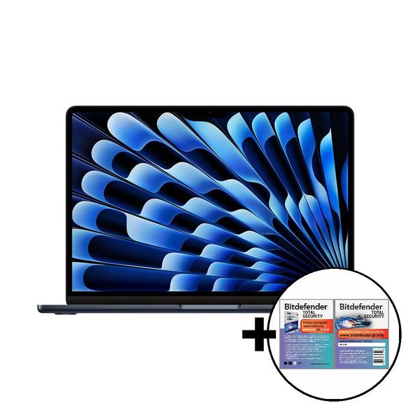 Apple MacBook Air 13 M3 8-Core/8GB/256GB/8-Core GPU Midnight &amp Bitdefender Total Security Laptop