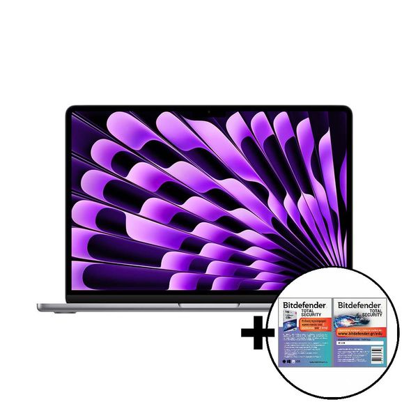 Apple MacBook Air 13 M3 8-Core/8GB/512GB/10-Core GPU Space Gray &amp Bitdefender Total Security Laptop