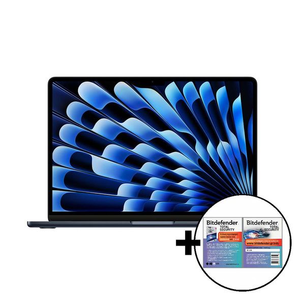 Apple MacBook Air 13 M3 8-Core/24GB/512GB/10-Core GPU Midnight &amp Bitdefender Total Security