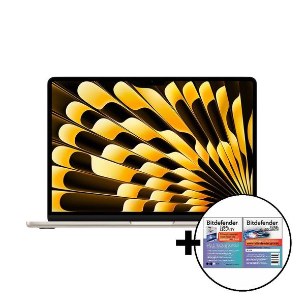 Apple MacBook Air 13 M3 8-Core/24GB/512GB/10-Core GPU Starlight &amp Bitdefender Total Security