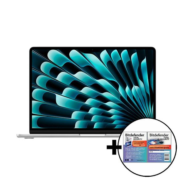 Apple MacBook Air 13 M3 8-Core/24GB/512GB/10-Core GPU Silver &amp Bitdefender Total Security