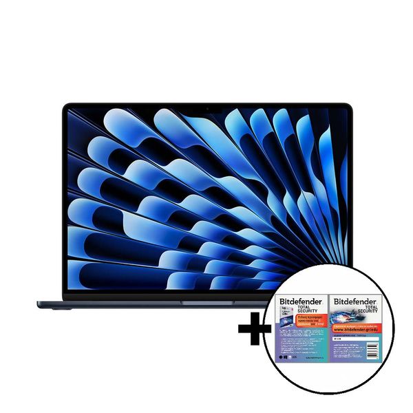Apple MacBook Air 15 M3 8-Core/8GB/512GB/10-Core GPU Midnight &amp Bitdefender Total Security Laptop
