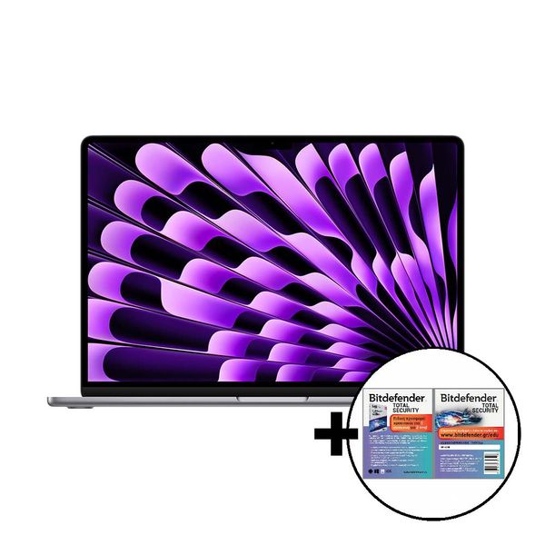 Apple MacBook Air 15 M3 8-Core/24GB/512GB/10-Core GPU Space Gray &amp Bitdefender Total Security
