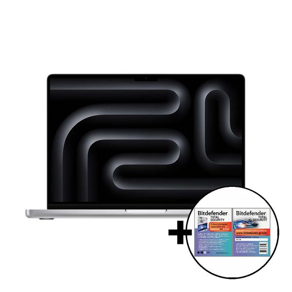 Apple MacBook Pro 14 M3 8-Core/8GB/512GB/10-Core GPU Silver &amp Bitdefender Total Security Laptop